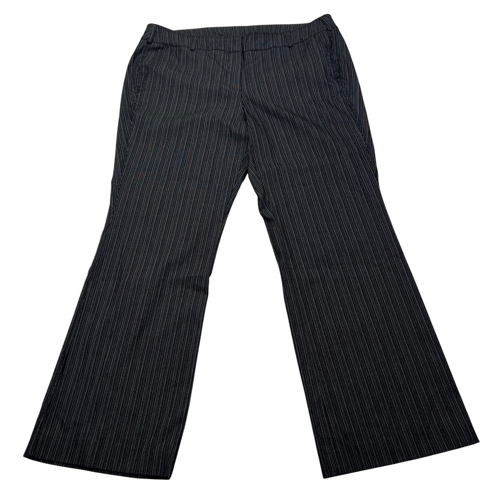 Lane Bryant Lena Dress Pants Womens 22 Black Pinstripe Straight Leg Stretch Plus
